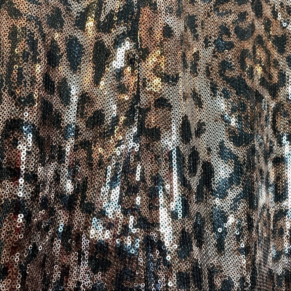 Zara Trf Sequins Animal Print V Neck Babydoll Tunic Dress w/Short Flutte… - Picture 7 of 11